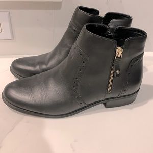 Women’s Giani Bernini Black Genuine Leather Ankle Booties Boots Size 8